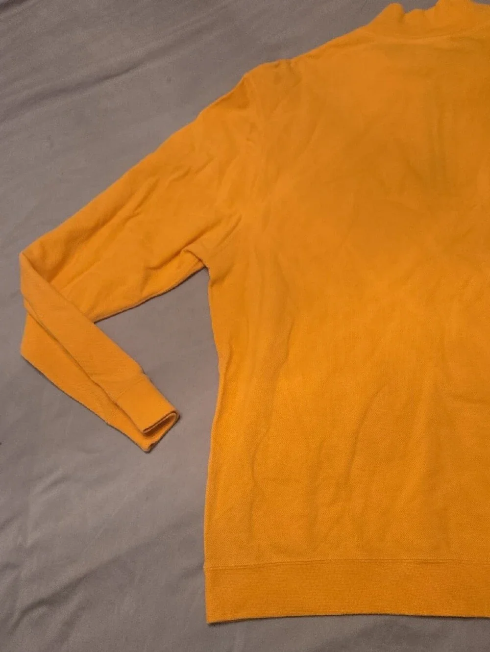 Lacoste Men's Orange Half-Zip Pullover Sweater